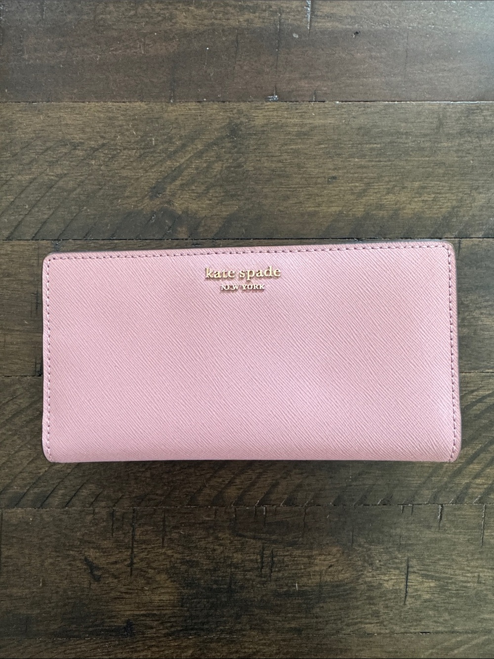 kate spade dusty peony large slim bifold wallet